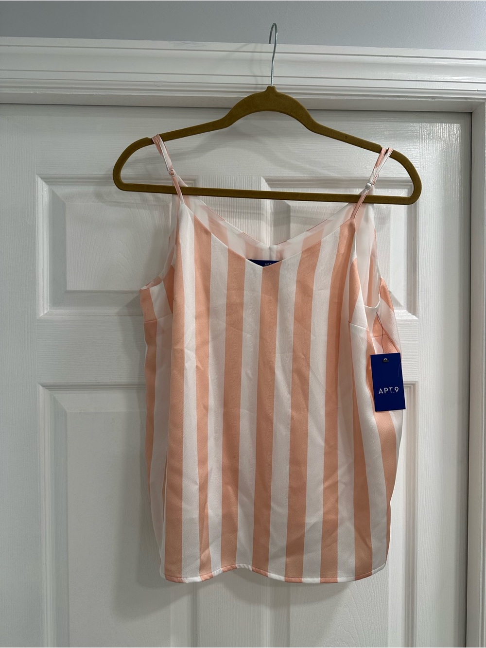 Apt. 9 Peach and White Vertical Stripe Cami